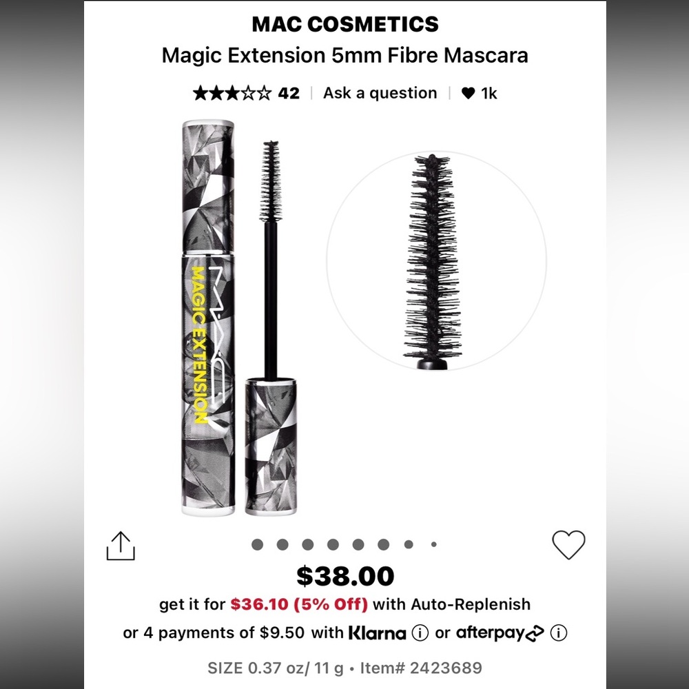 MAC Cosmetics Magic Extension 5mm Fibre Mascara in Black
